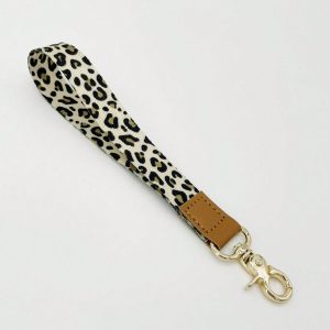 Boho 1pc [Cow-Print] Keychain Wrist Lanyard Leopard Print