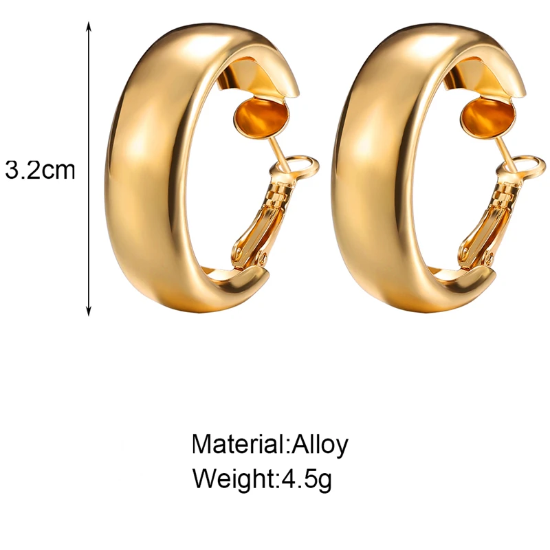 Fashion Simple Silver Color Hoop Earrings for Women Girl Circle Round Minimalist Earrings Party C-Shape Classic Jewelry Gifts - Image 6