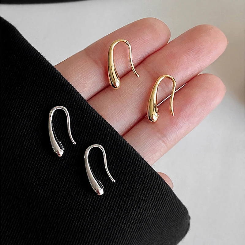 925 Sterling Silver Water Drop Shape Earrings for Women Simple Temperament Ins Retro Jewelry Party Birthday Gifts