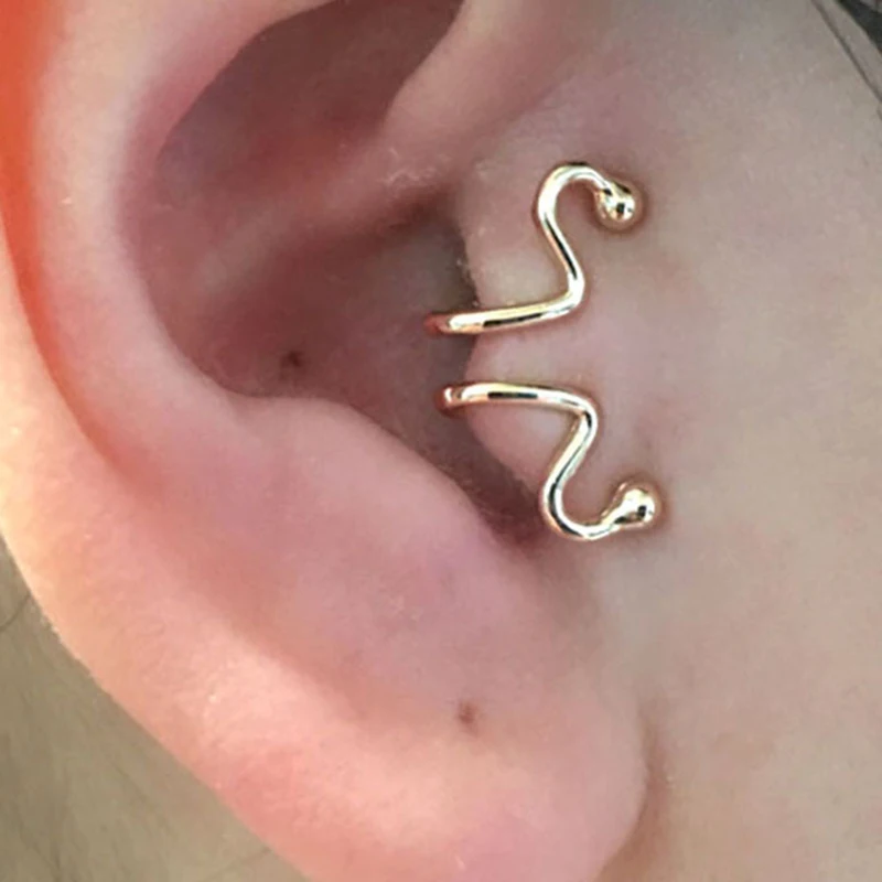 Single Fake Ear Clip Cuff Unique Tragus Piercing Earrings for Women Non Piercing Clip Earring Jewelry for Female - Image 2
