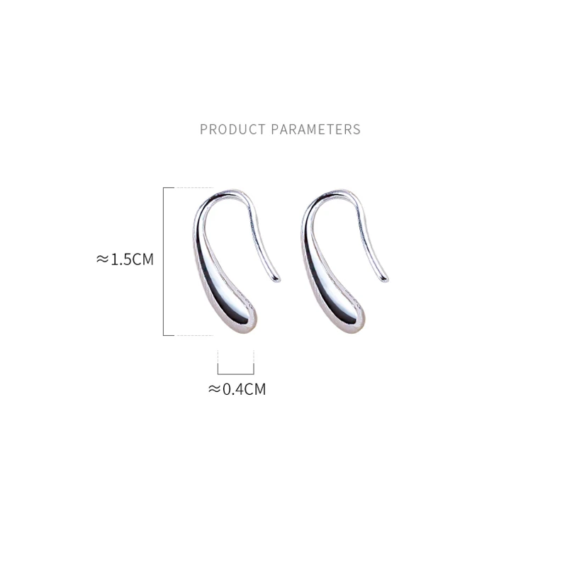 925 Sterling Silver Water Drop Shape Earrings for Women Simple Temperament Ins Retro Jewelry Party Birthday Gifts - Image 6
