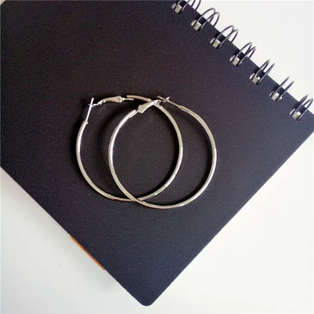 EKUSTYEE Big Circle Hoop Earring for Women Jewelry Metal Trendy Retro Big Round Circle Earrings - Image 5