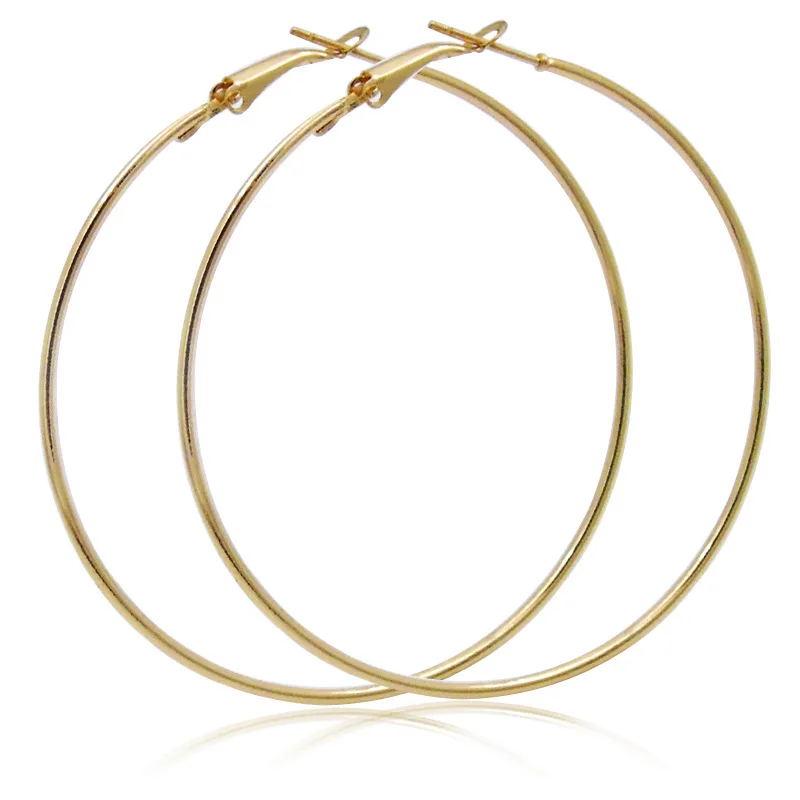 EKUSTYEE Big Circle Hoop Earring for Women Jewelry Metal Trendy Retro Big Round Circle Earrings - Image 6