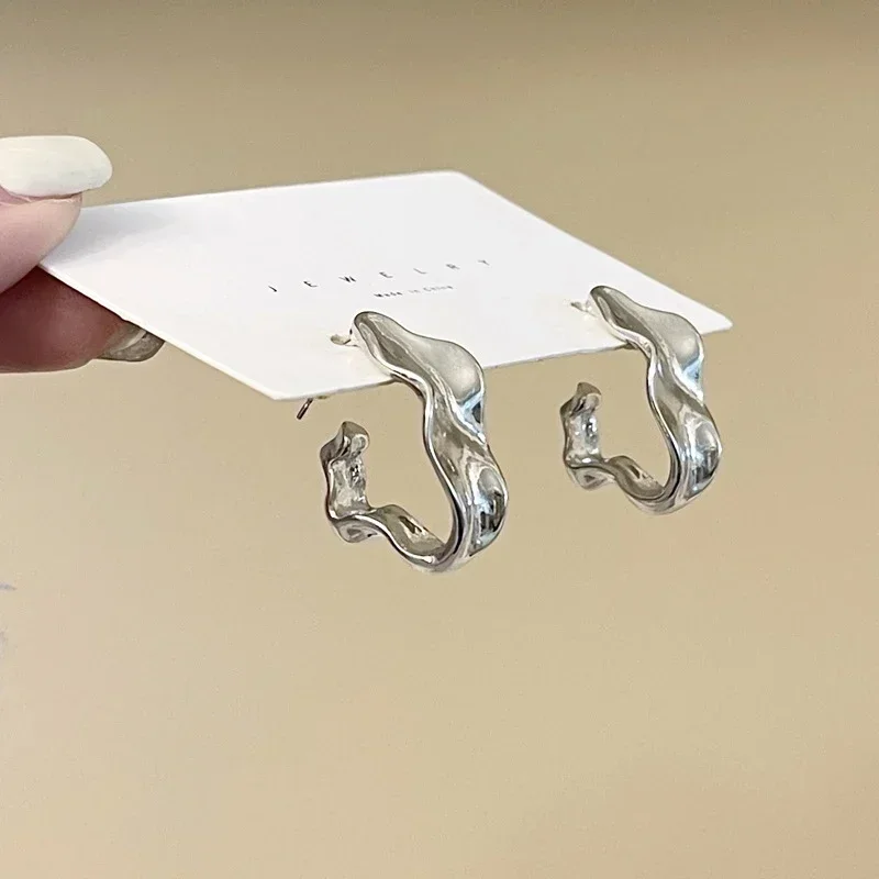 Серьги Женские Retro Minimalist Earrings Irregular Stud Earrings Exaggerated Fashion Earring For Women Jewelry Accessories - Image 5