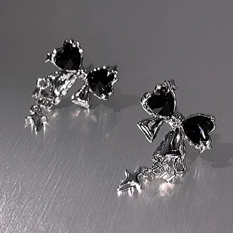 Y2K Bowknot Zircon Stud Earrings for Women Fashion Korean Silver Color Pink Crystal Personality Earring Girl Party Jewelry Gifts - Image 6