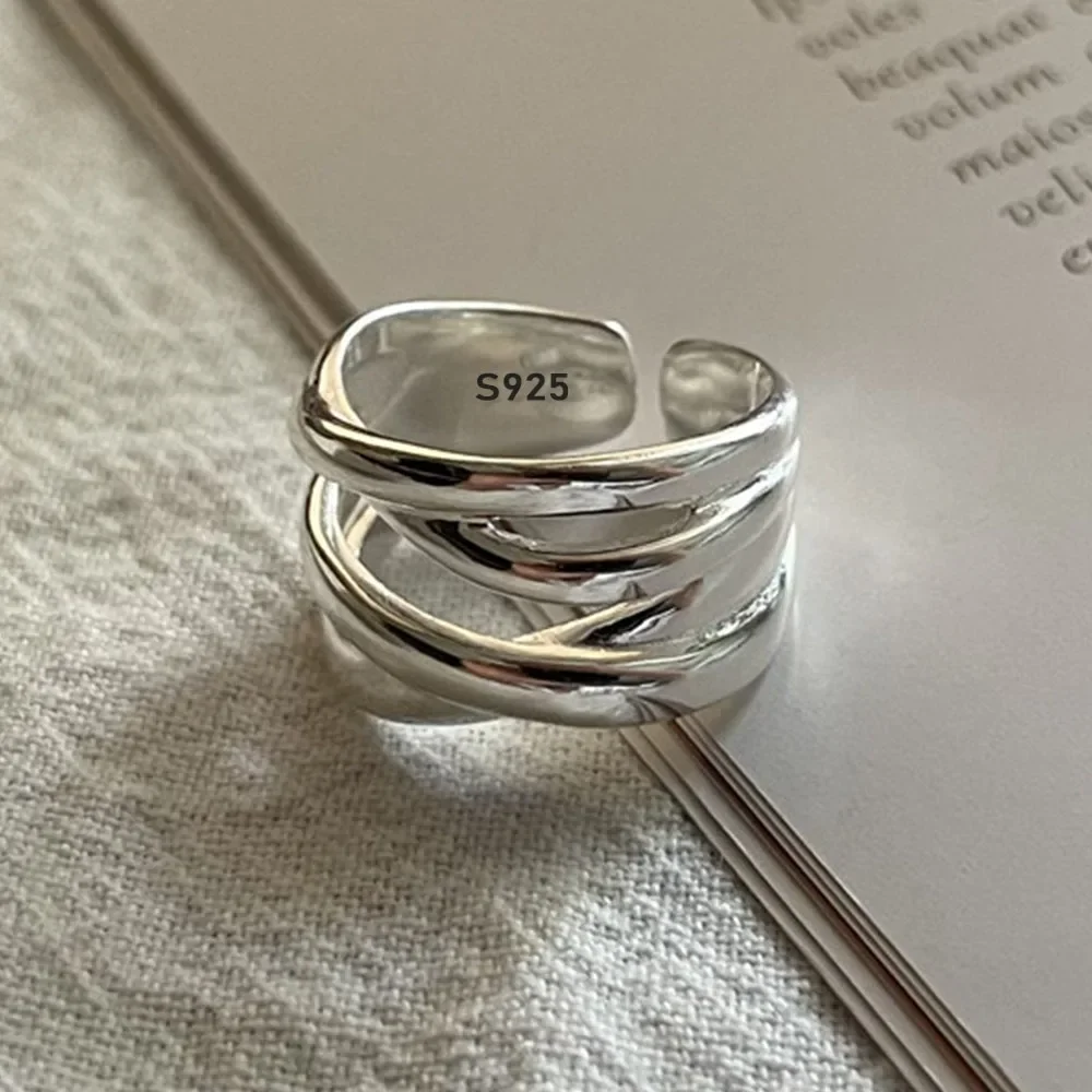 925 Sterling Silver Rings for Women Men Couple Minimalist Handmade Simple Interware Ring Party Jewelry Gift Prevent Allergy - Image 2