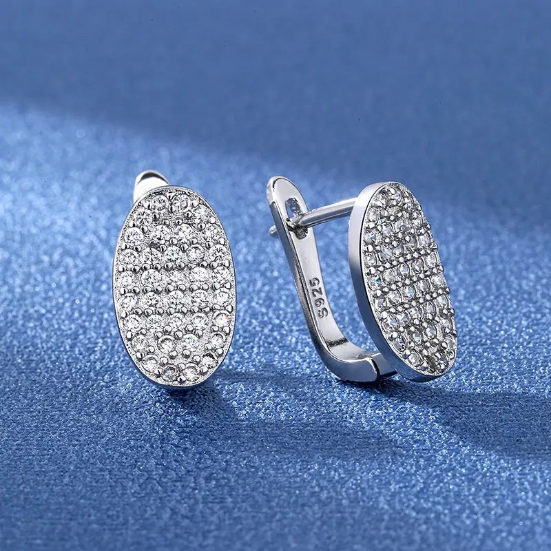 925 Sterling Silver Earrings Jewelry High Quality Retro Simple Pattern Purple White Zircon Earrings Hot Sale - Image 4