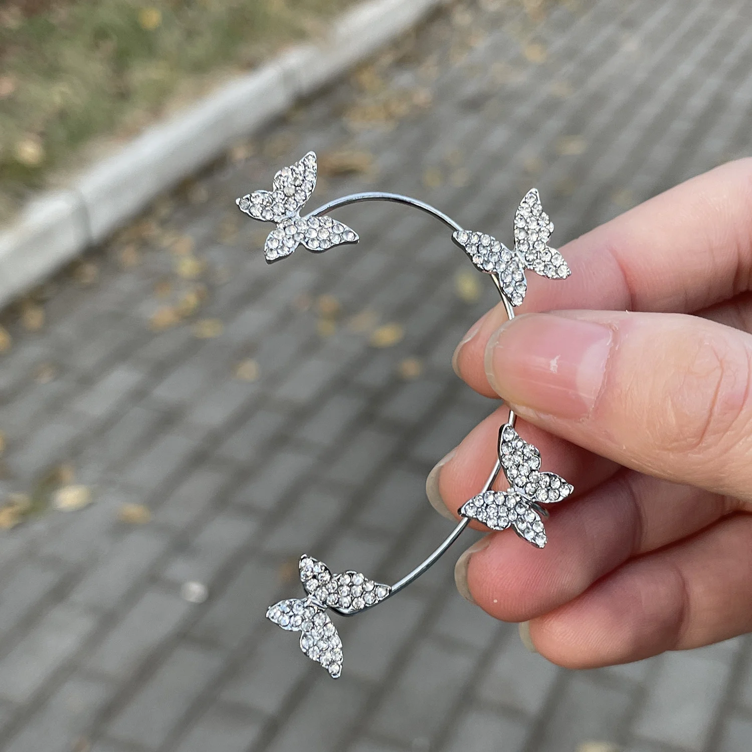 Korean Style Butterfly Ear Clips Without Piercing For Women Sparkling Zircon Ear Cuff Clip Earrings Wedding Party Jewelry Gifts - Image 5