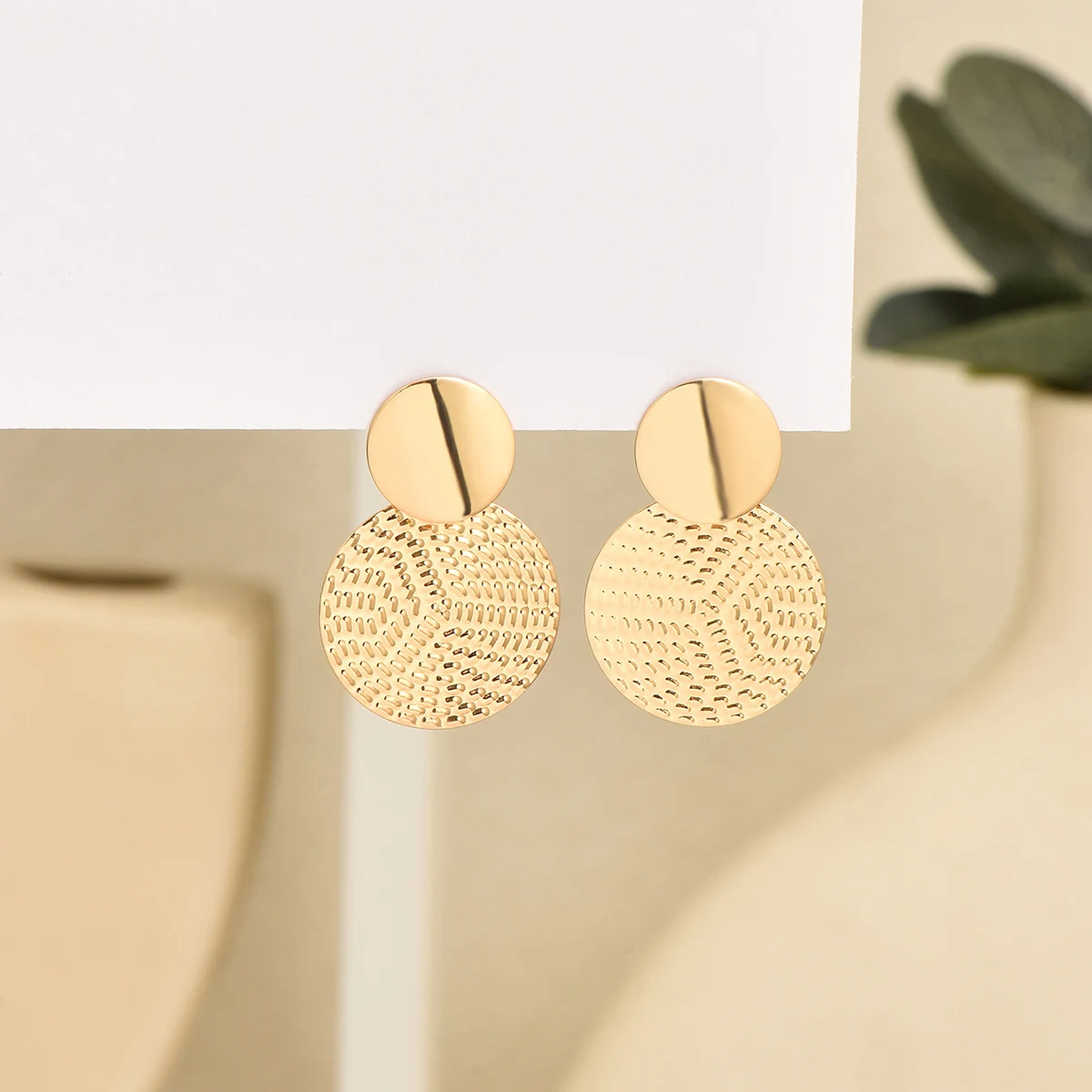 Aretes De Mujer Bohemia Trendy Geometric Metal Round Earrings For Women Fashion Wedding Jewelry - Image 3