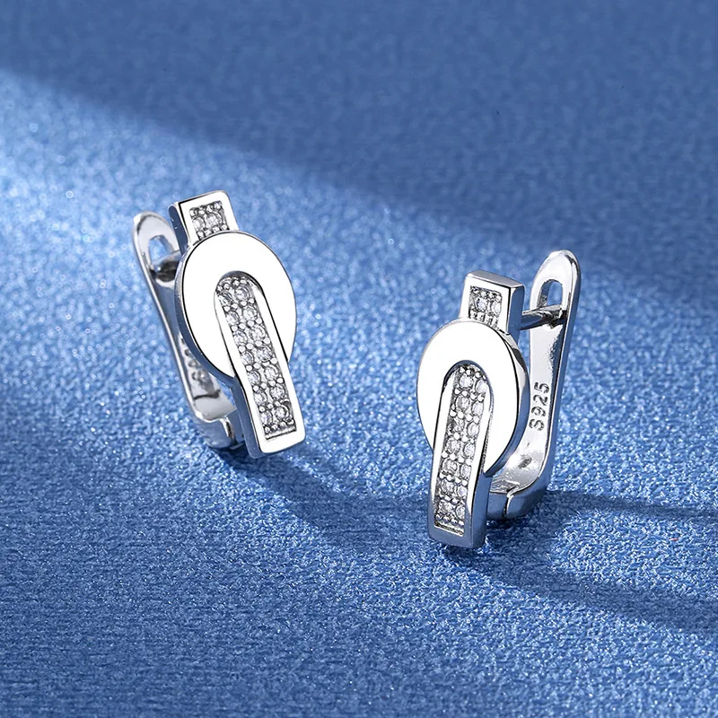 925 Sterling Silver Earrings Jewelry High Quality Retro Simple Pattern Purple White Zircon Earrings Hot Sale - Image 6