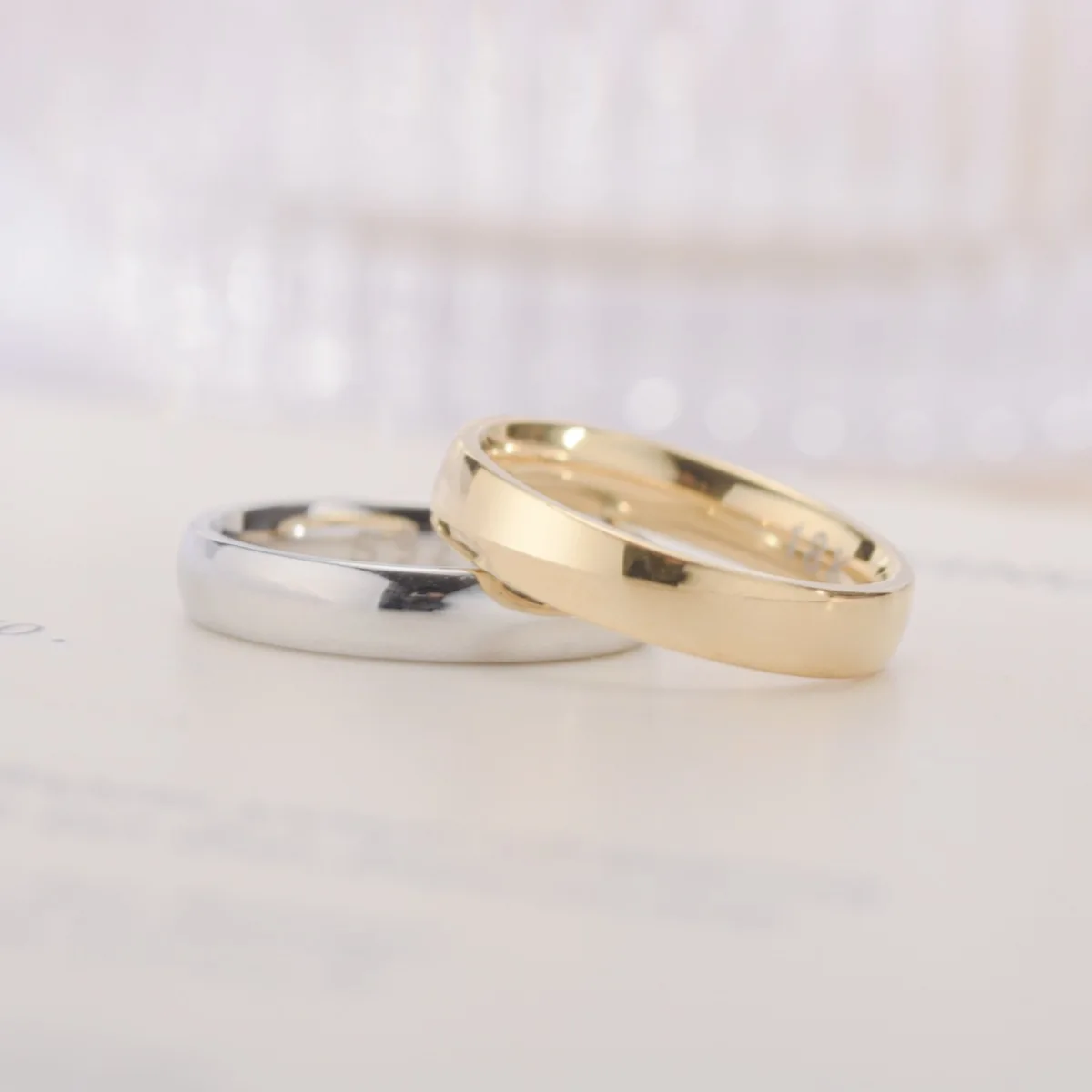 Gold Plated Ring Colour Fashion Women's Simple Couple's Wedding Ring Engagement Jewellery Gift - Image 4