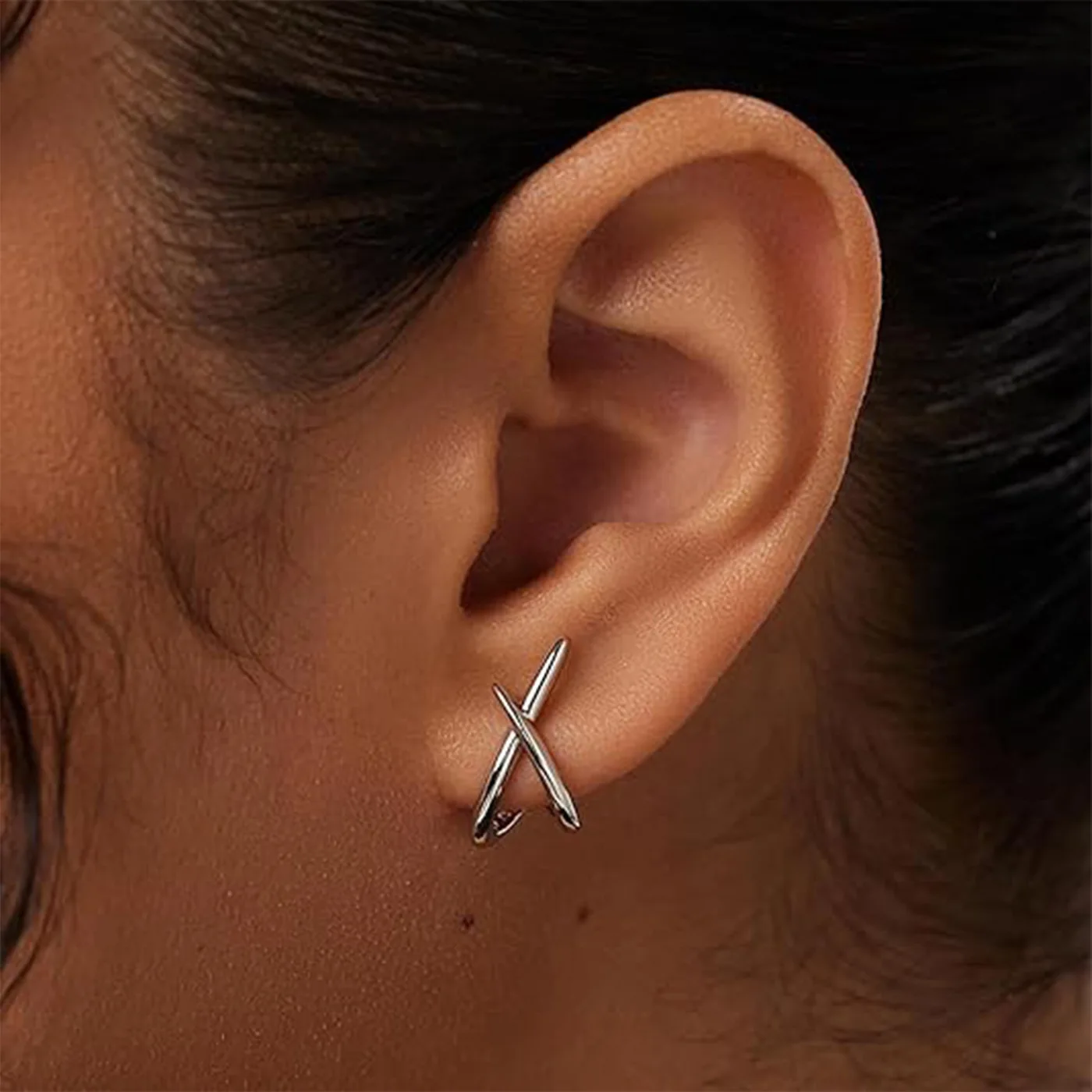 Stainless Steel Cross Stud Earrings for Women Girls Trendy Dainty Simple Minimalist Accessories Party Fashion Jewelry Gifts - Image 3
