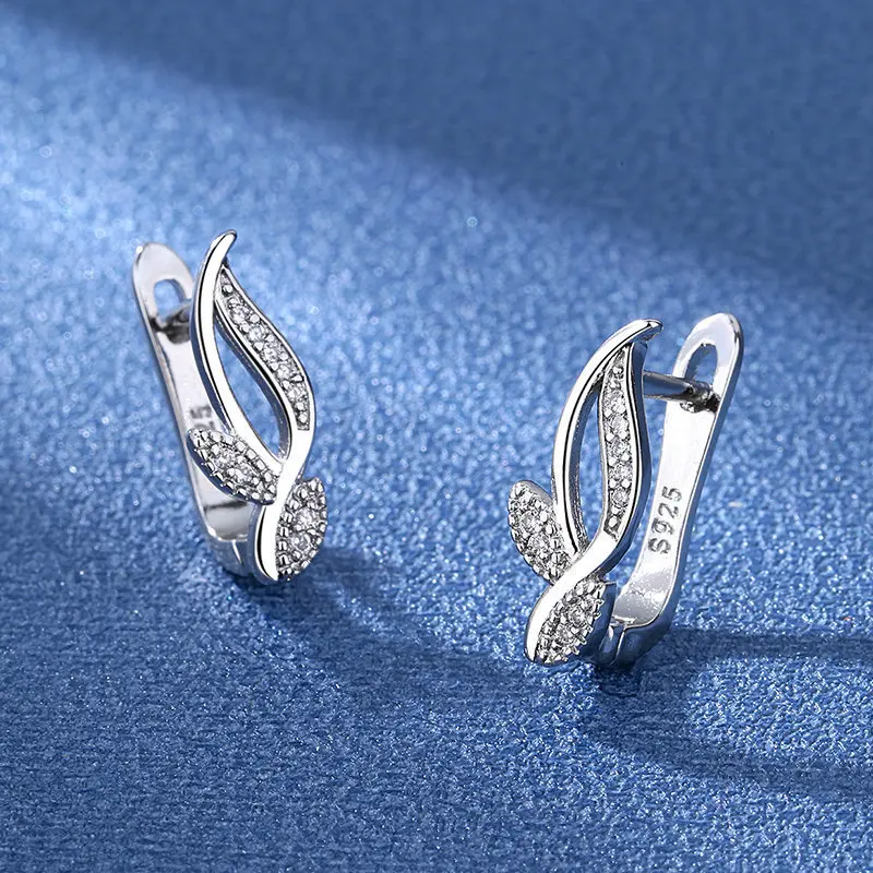 925 Sterling Silver Earrings Jewelry High Quality Retro Simple Pattern Purple White Zircon Earrings Hot Sale - Image 3