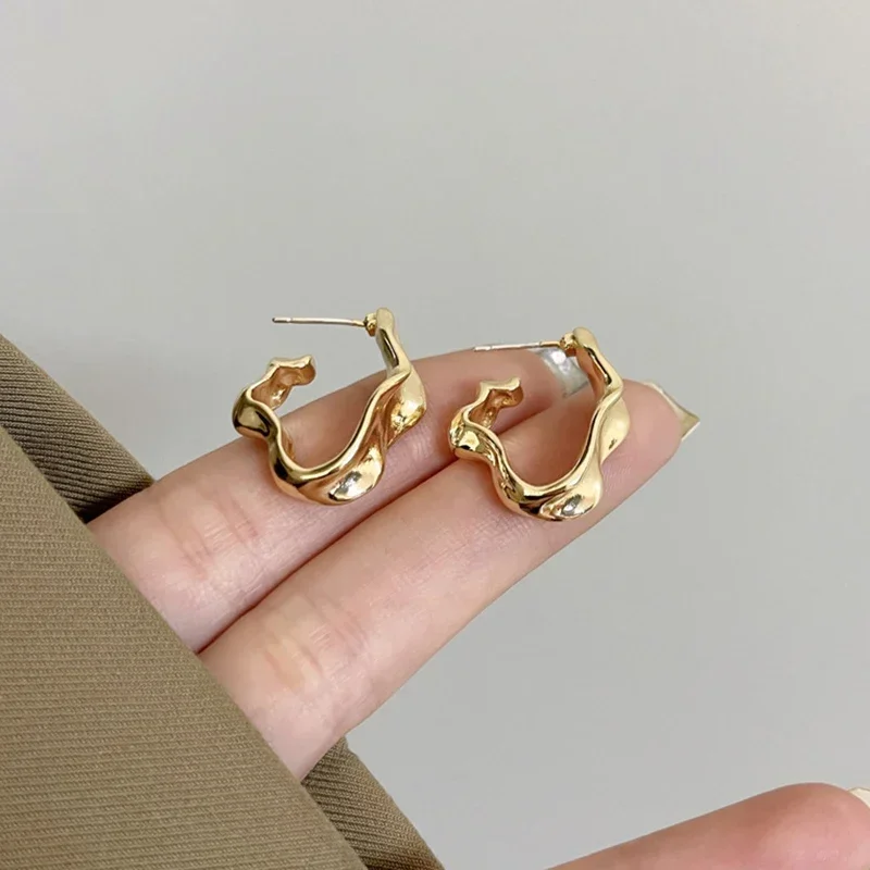 Серьги Женские Retro Minimalist Earrings Irregular Stud Earrings Exaggerated Fashion Earring For Women Jewelry Accessories - Image 3