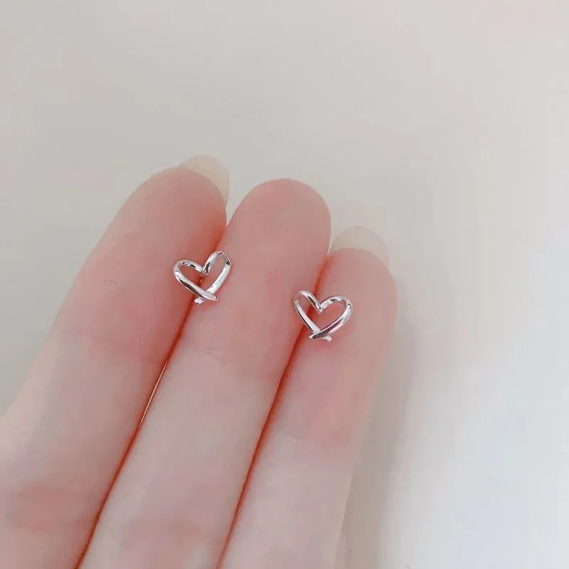 New Heart Stud Earrings for Women Hypoallergenic Daily Wear Minimalist Cute Star Silver Color Ear Girls Pierc Jewelry Gifts - Image 6