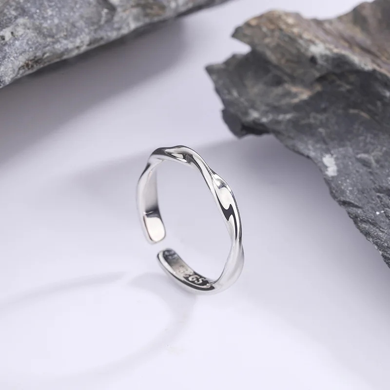 Fashion 925 Sterling Silver Simple Twisted Wire Rings For Women Wedding Fine Jewelry Gift Wholesale - Image 2