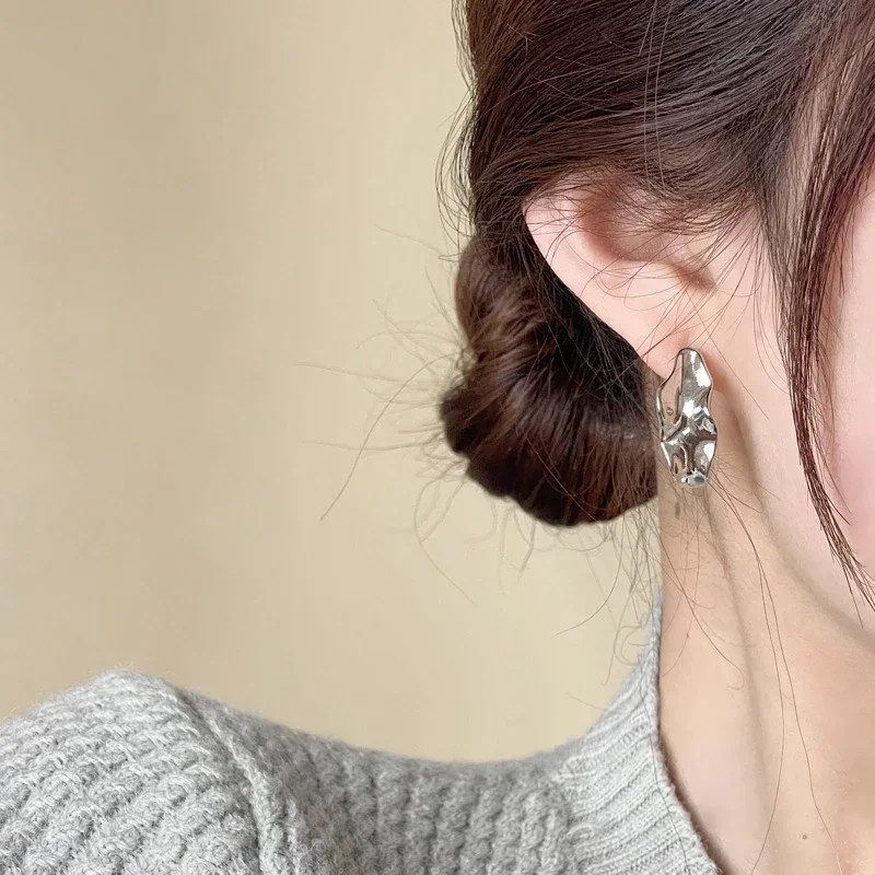 Серьги Женские Retro Minimalist Earrings Irregular Stud Earrings Exaggerated Fashion Earring For Women Jewelry Accessories - Image 6