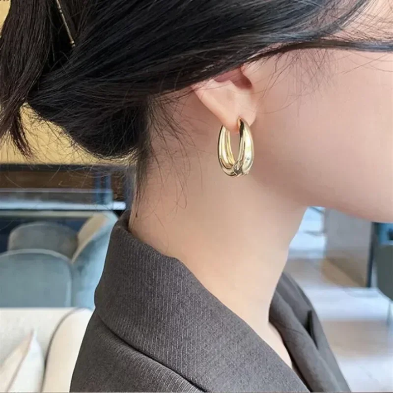 2023 Hot Sale Fashion Metal Drop Earrings for Woman Vintage Hoop Earring Trend Classic Party Wedding Pendant Jewelry Gift - Image 2