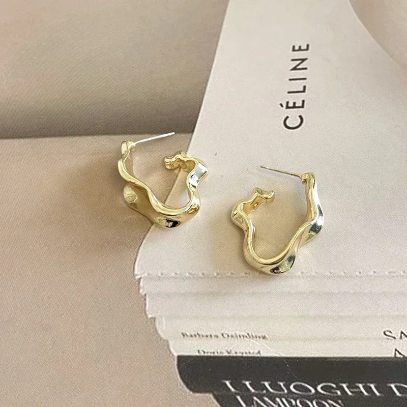 Серьги Женские Retro Minimalist Earrings Irregular Stud Earrings Exaggerated Fashion Earring For Women Jewelry Accessories - Image 4