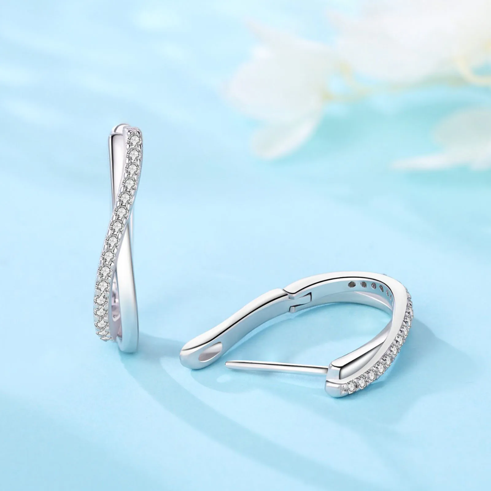 925 Silver Star Twisted Line Earrings Jewelry Versatile Hoop Earrings For Women Jewelry Fine Birthday Party Gifts - Image 3