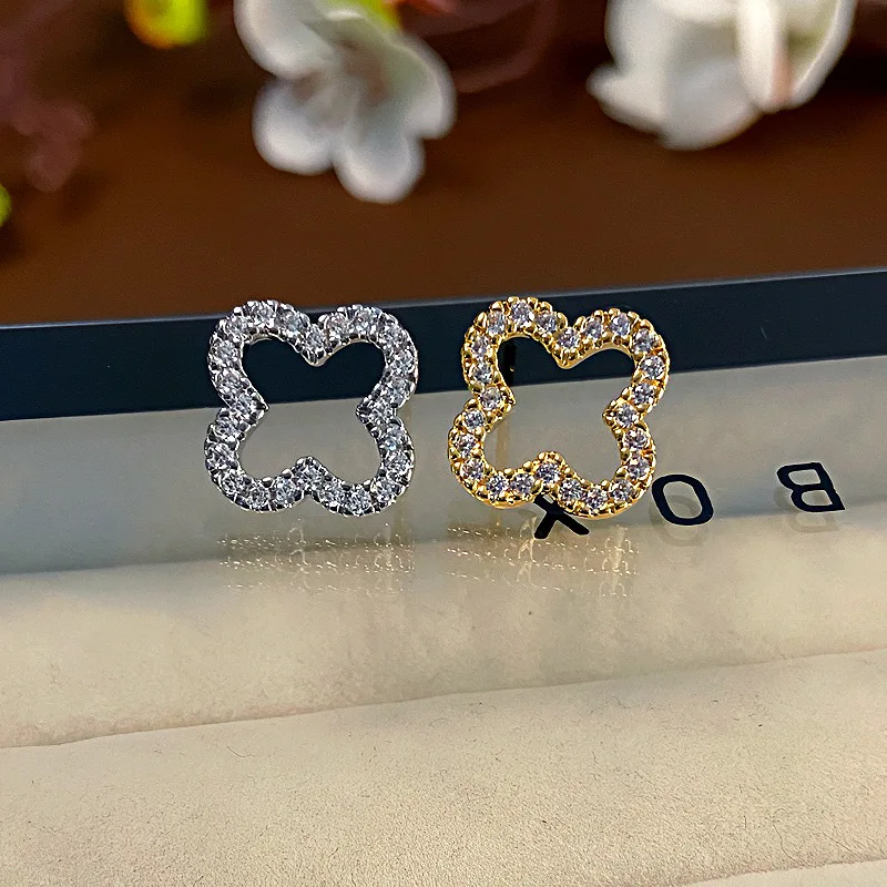 New Simple Hollow Four Leaf Clover Earrings for Women 2025 Trend Jewelry Gift for Her - Image 6