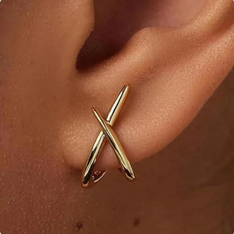 Stainless Steel Cross Stud Earrings for Women Girls Trendy Dainty Simple Minimalist Accessories Party Fashion Jewelry Gifts