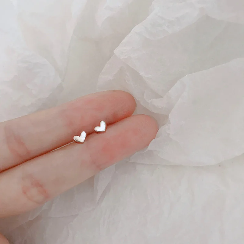 New Heart Stud Earrings for Women Hypoallergenic Daily Wear Minimalist Cute Star Silver Color Ear Girls Pierc Jewelry Gifts - Image 3