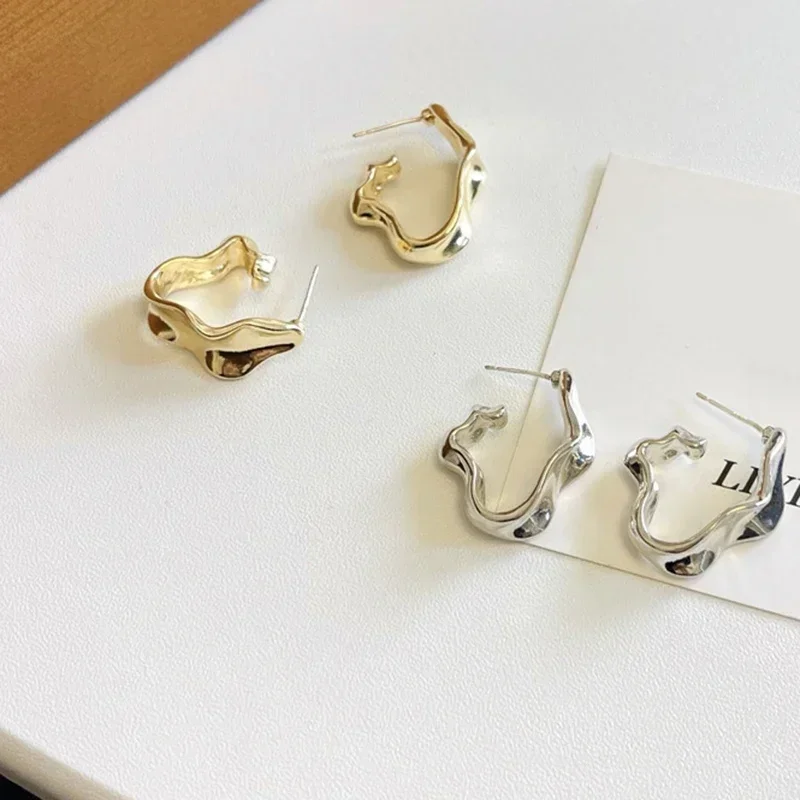 Серьги Женские Retro Minimalist Earrings Irregular Stud Earrings Exaggerated Fashion Earring For Women Jewelry Accessories - Image 2