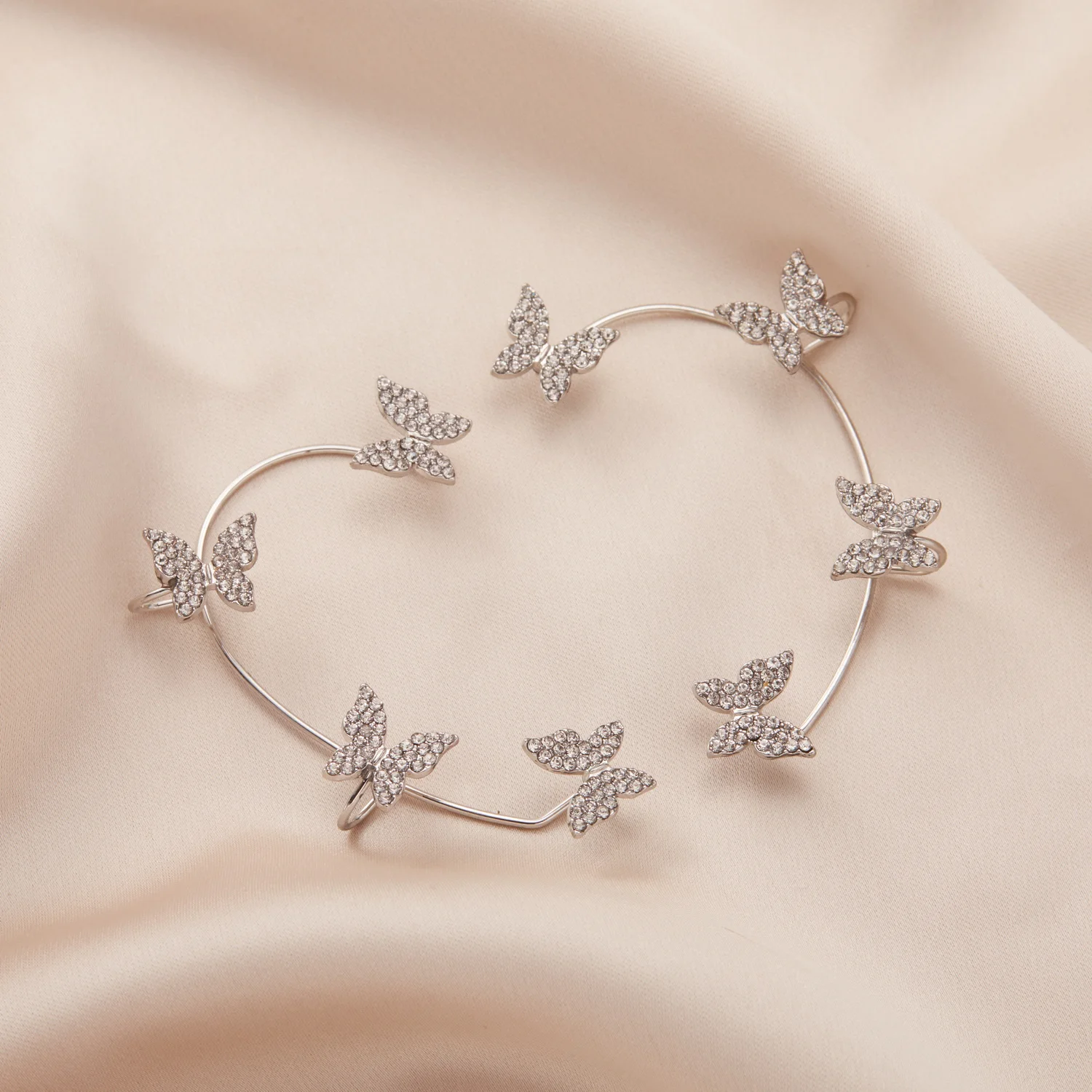 Korean Style Butterfly Ear Clips Without Piercing For Women Sparkling Zircon Ear Cuff Clip Earrings Wedding Party Jewelry Gifts - Image 2
