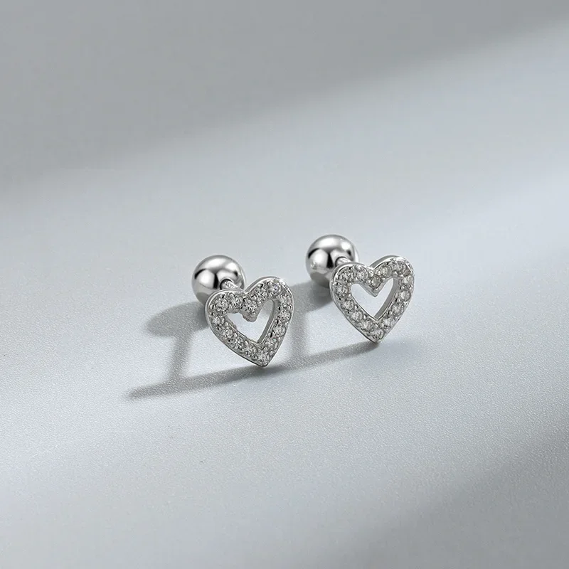 New Fashion Heart Stud Earrings for Women Hypoallergenic Screw Cartilage Helix Earring Girls Piercing Accessories Jewelry Gifts - Image 3