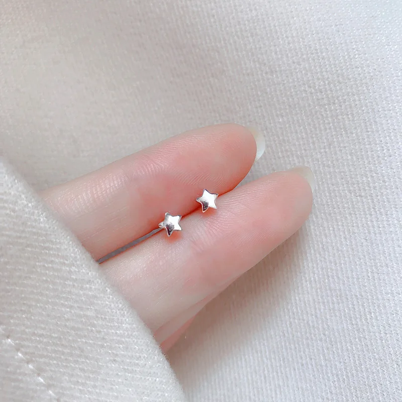 New Heart Stud Earrings for Women Hypoallergenic Daily Wear Minimalist Cute Star Silver Color Ear Girls Pierc Jewelry Gifts - Image 5