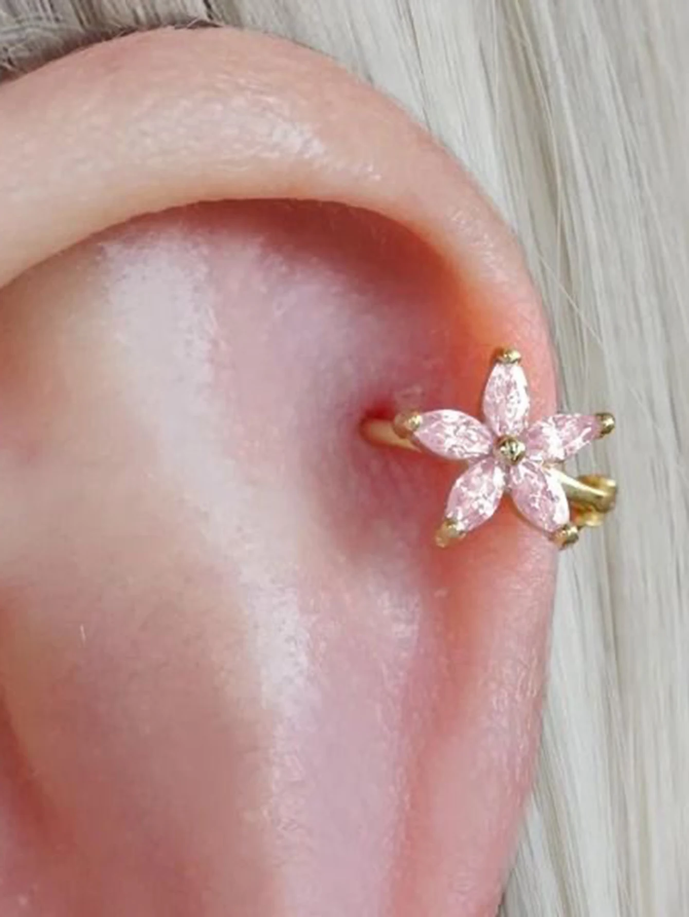 Glamour Lady exquisite simple zircon set flower earrings banquet jewelry - Image 5