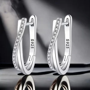 925 Silver Star Twisted Line Earrings Jewelry Versatile Hoop Earrings For Women Jewelry Fine Birthday Party Gifts