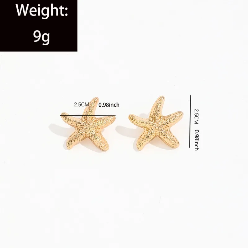 1 Pair Geometric Temperament Casual Starfish Stud Earrings Summer Simple Beach Vacation Style Earrings Ocean Jewelry Gift 2024 - Image 6