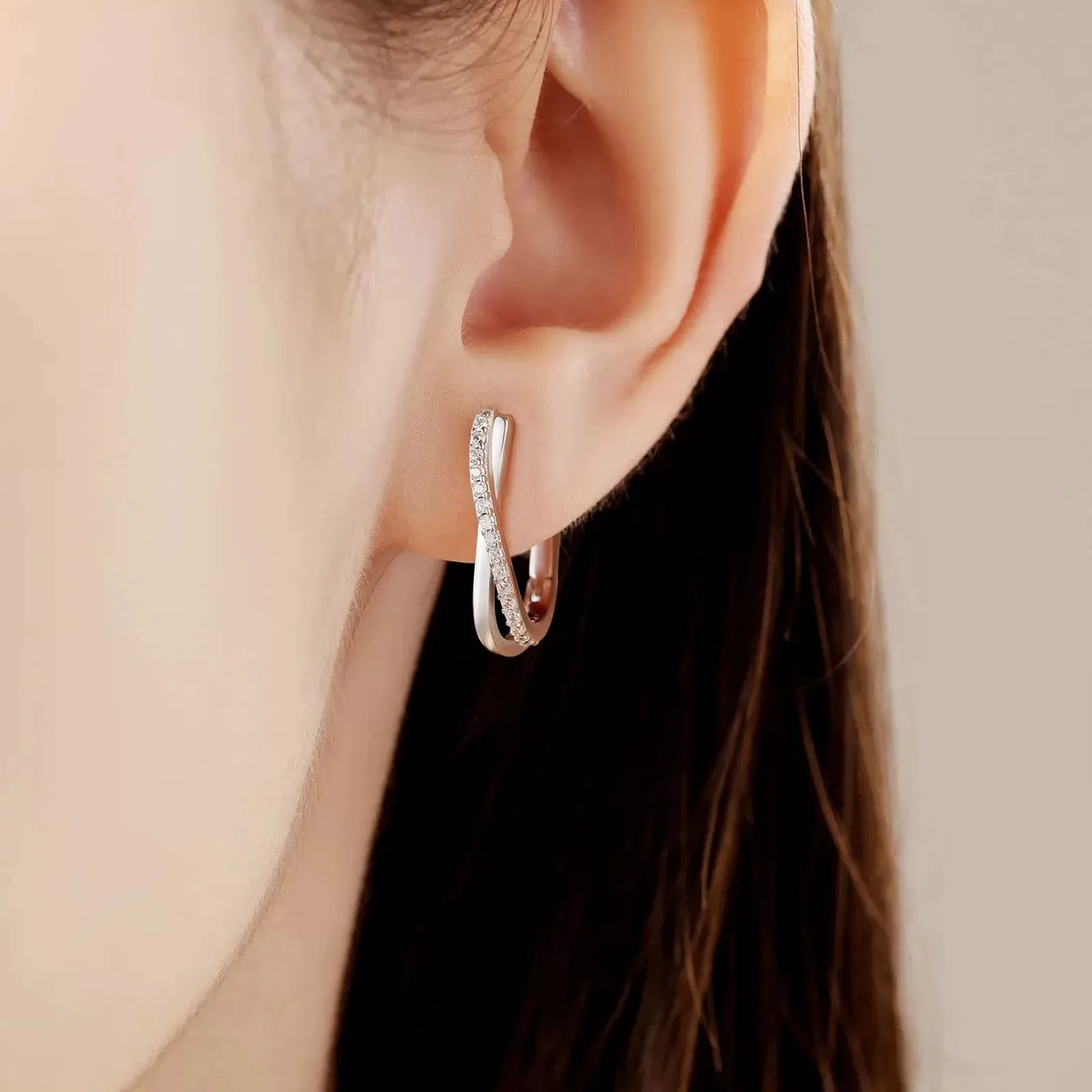 925 Silver Star Twisted Line Earrings Jewelry Versatile Hoop Earrings For Women Jewelry Fine Birthday Party Gifts - Image 2