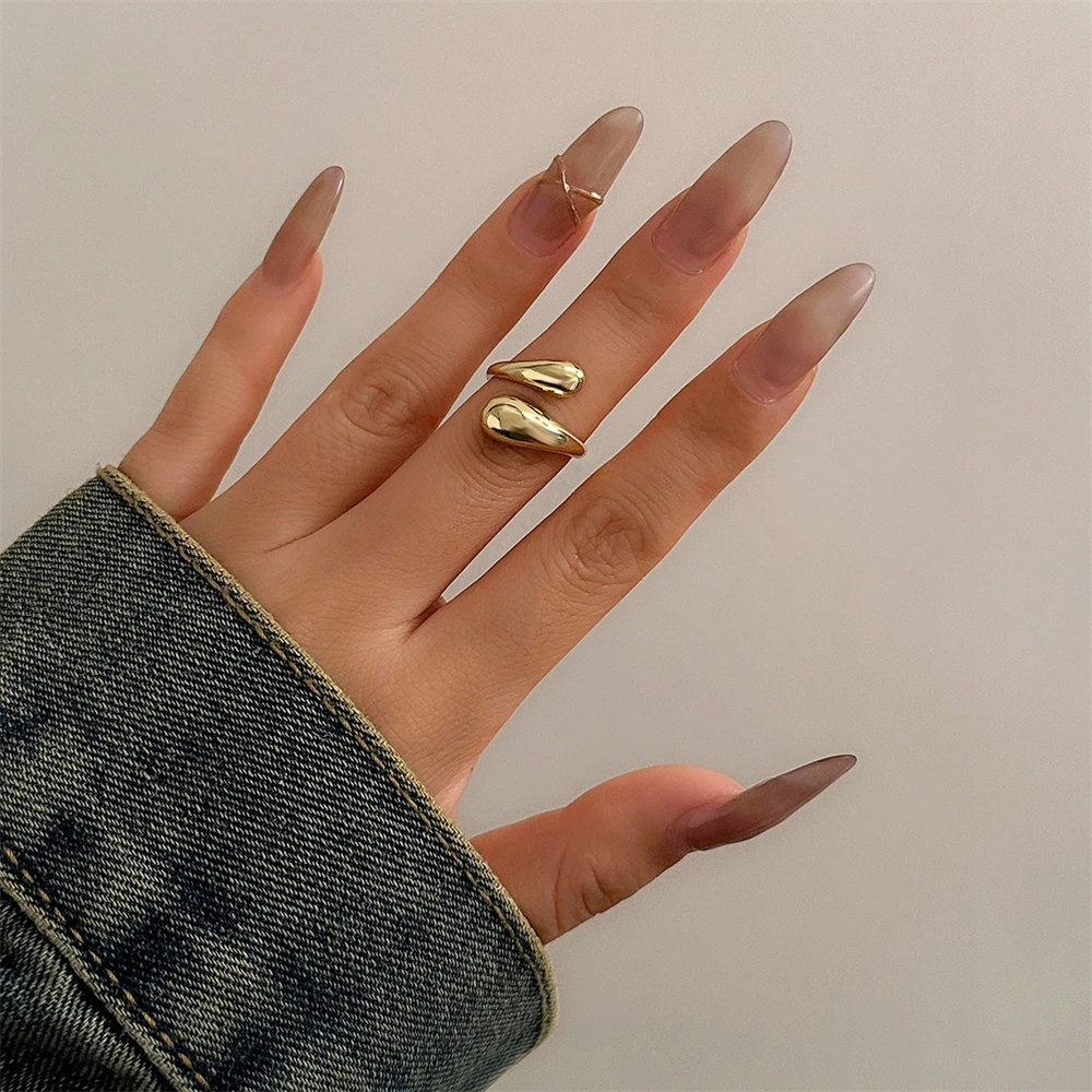 Wide Metal Bangle Ring for Women Gold and Silver Color Chunky Waterdrop Open Wrist Cuff Thick Irregular Twisted Bracelet Jewelry - Image 2