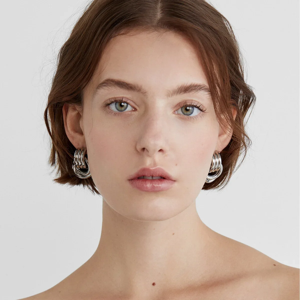 Trendy Stainless Steel Multilayer Circle Twist Knot Earrings for Women Texture Mixed Color Gold Plated Statement Earring Bijoux - Image 4