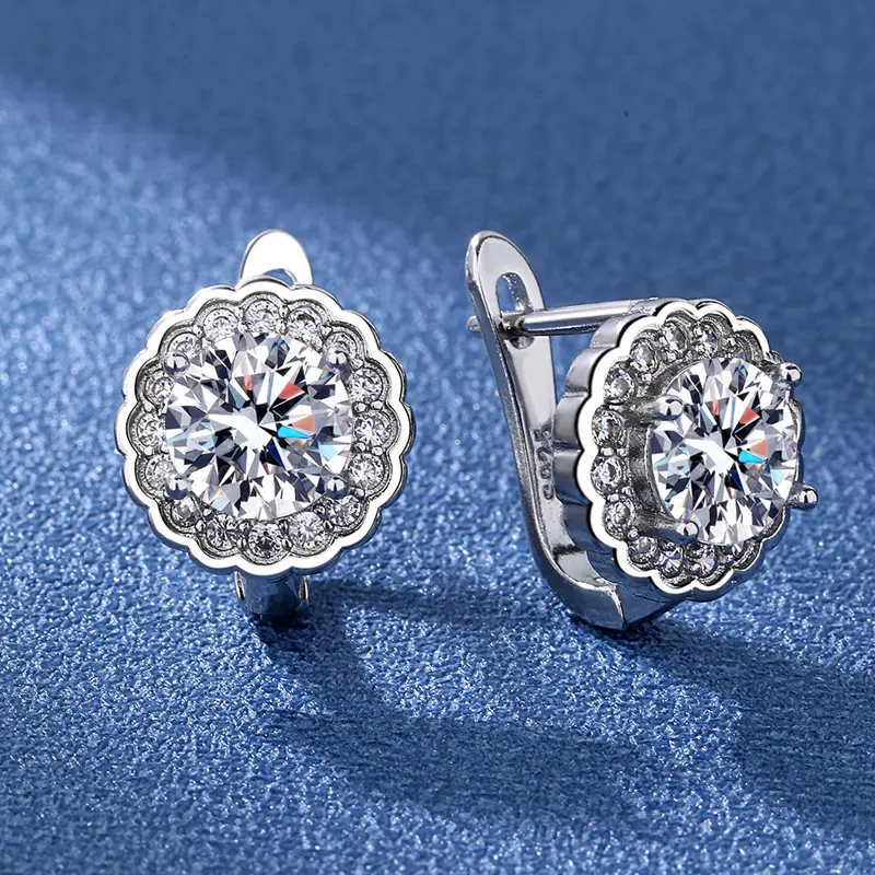 925 Sterling Silver Earrings Jewelry High Quality Retro Simple Pattern Purple White Zircon Earrings Hot Sale - Image 5