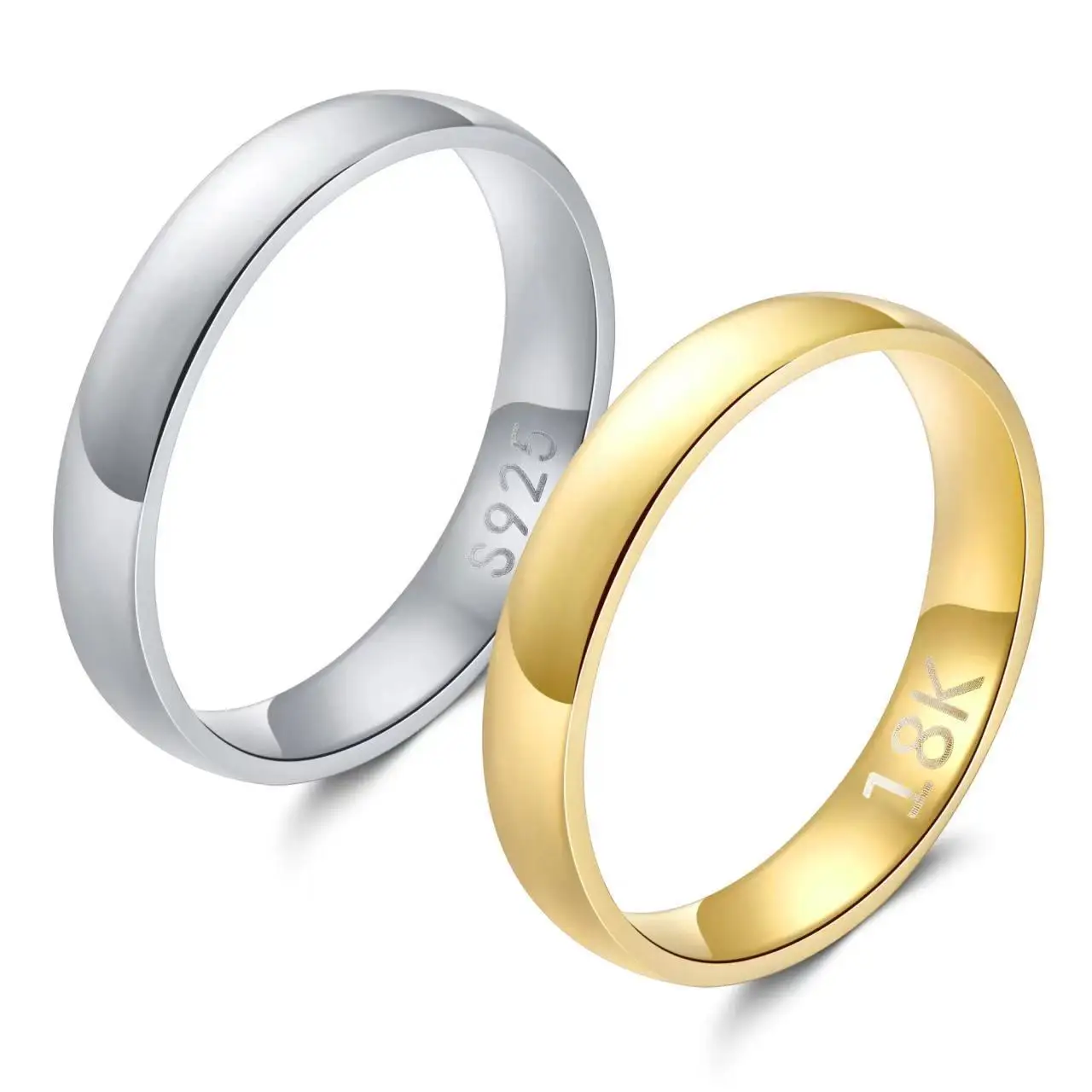 Gold Plated Ring Colour Fashion Women's Simple Couple's Wedding Ring Engagement Jewellery Gift - Image 2